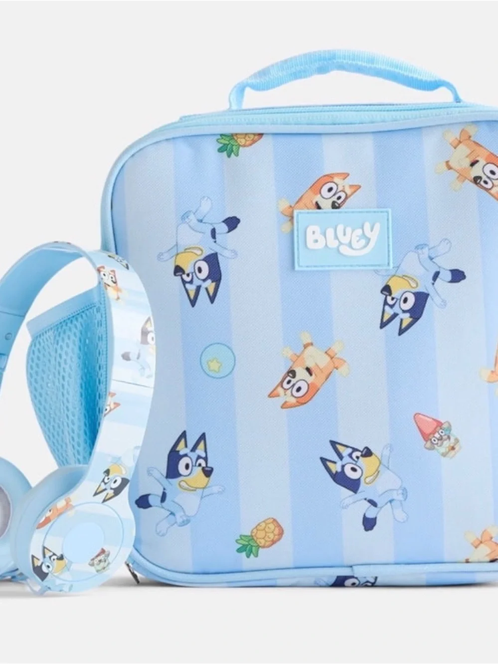 Bluey Unisex Striped Sister Dance Backpack Set with Lunch Bag and Headphones